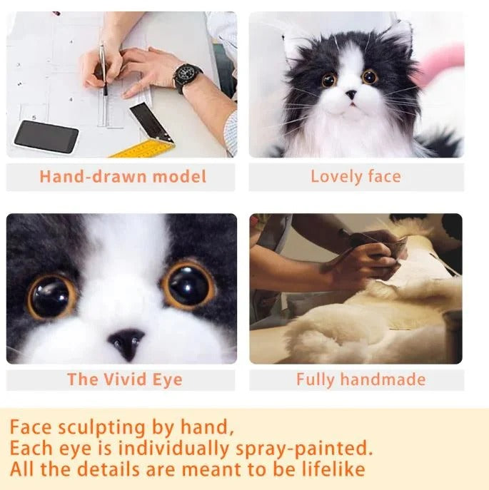 Lifelike Plush Cat Figure | Hand Crafted Soft Texture Decor | Low Maintenance Indoor Pet Alternative for Any Room 7