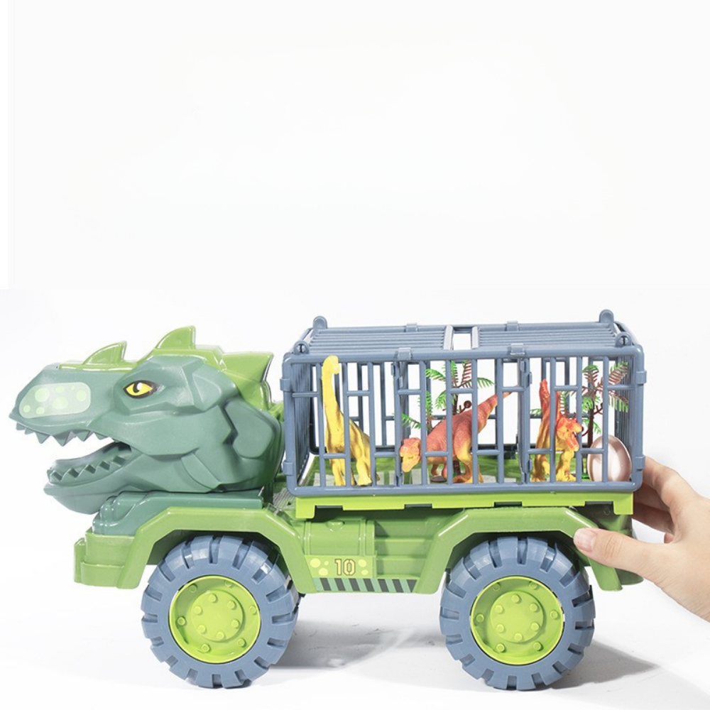 Dinosaur Toy Truck Playset Cage Vehicle | 4 Dinosaur Figures &amp; Accessories Included | Imaginative Prehistoric Play Set 3