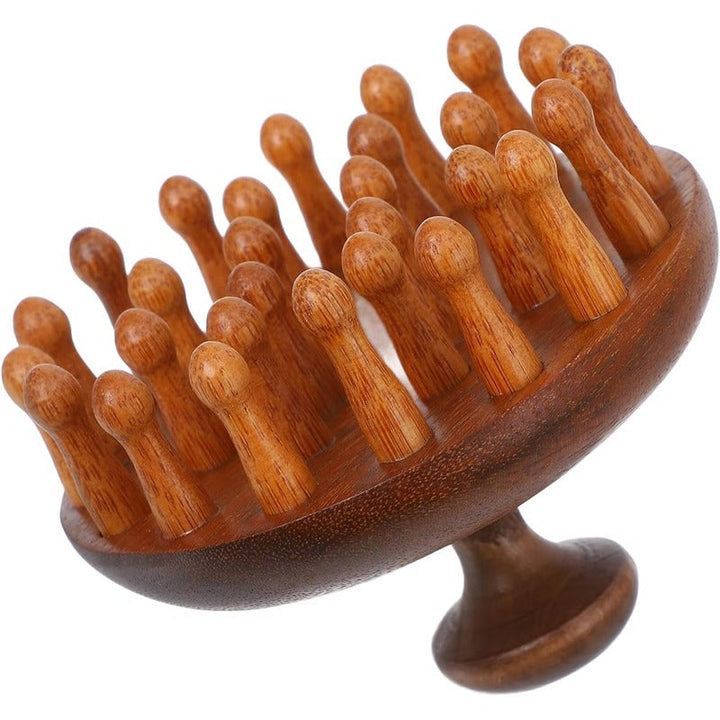 Sandalwood Guasha Comb Scalp Massager | Solid Natural Wood, Dual-Sided Design | Chemical-Free, Travel-Friendly 1