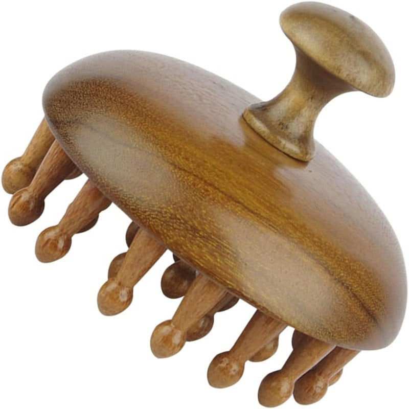 Sandalwood Guasha Comb Scalp Massager | Solid Natural Wood, Dual-Sided Design | Chemical-Free, Travel-Friendly 2