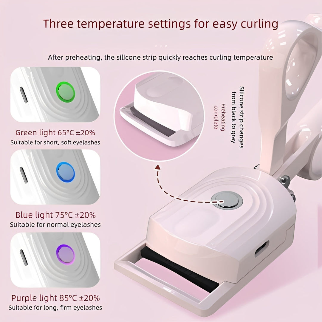 Electric Heated Eyelash Curler | 3 Adjustable Heat Settings, Anti-Scald Cool-Touch Surface | Long-Lasting Lift &amp; Curl 6