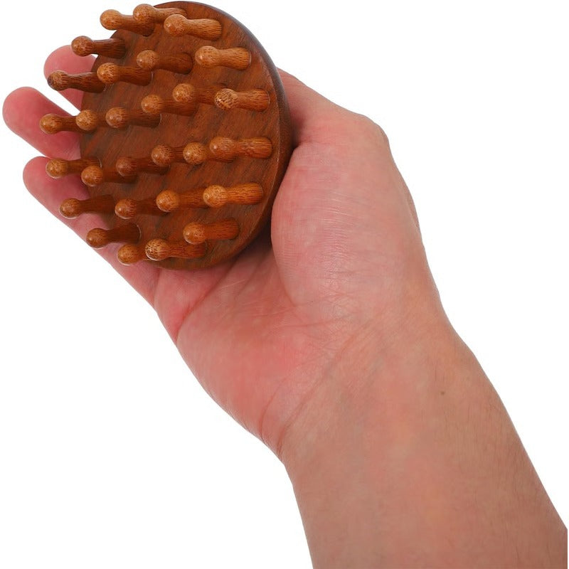 Sandalwood Guasha Comb Scalp Massager | Solid Natural Wood, Dual-Sided Design | Chemical-Free, Travel-Friendly 4