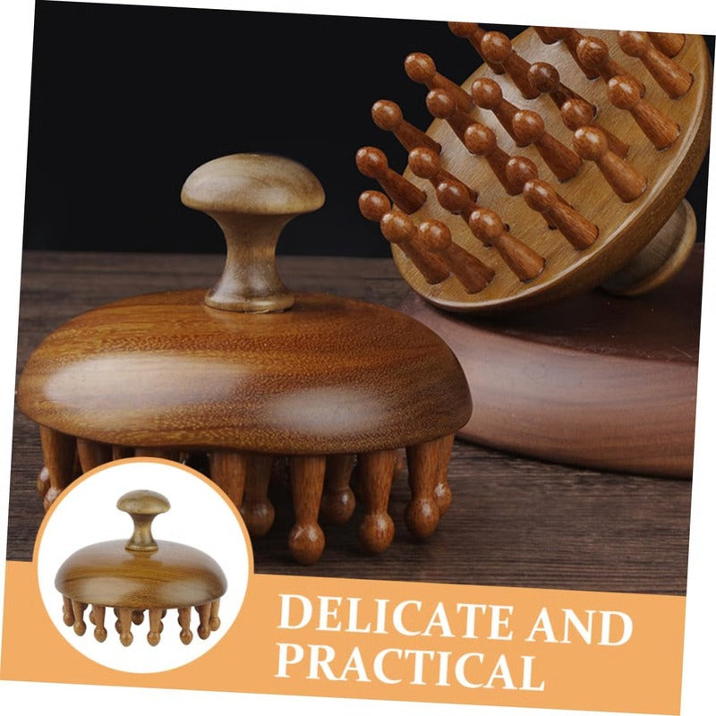 Sandalwood Guasha Comb Scalp Massager | Solid Natural Wood, Dual-Sided Design | Chemical-Free, Travel-Friendly 5