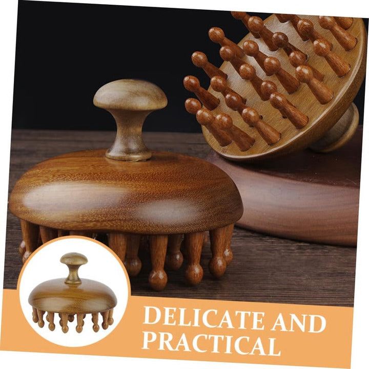Sandalwood Guasha Comb Scalp Massager | Solid Natural Wood, Dual-Sided Design | Chemical-Free, Travel-Friendly 5