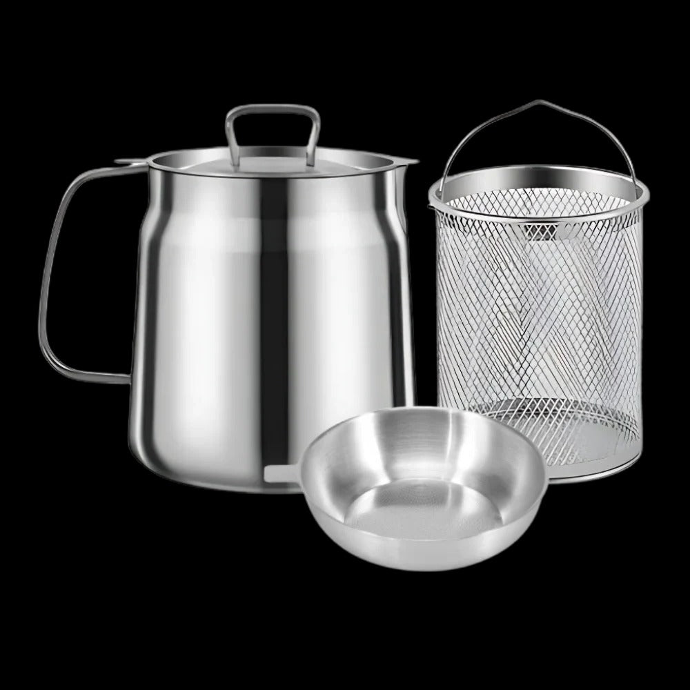 Deep Frying Pot Stainless Steel | Built-In Oil Strainer | Heat-Resistant Handle for Safe, Dishwasher-Safe Frying 10