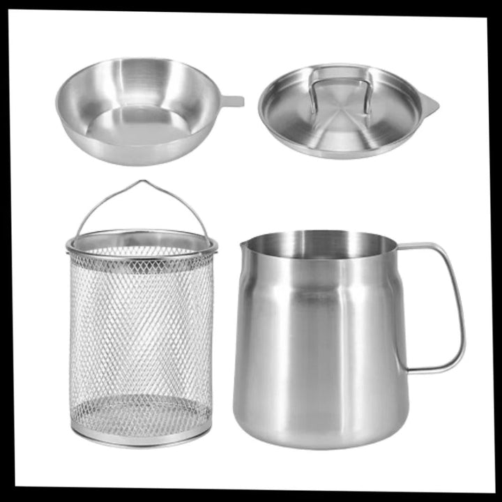 Deep Frying Pot Stainless Steel | Built-In Oil Strainer | Heat-Resistant Handle for Safe, Dishwasher-Safe Frying 9