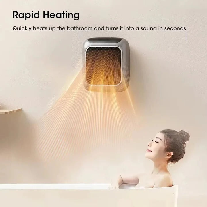 Electric Wall Heater 800W | Ceramic Heating Element with Remote Control | Programmable Timer, LED Display and Wall Mount 2