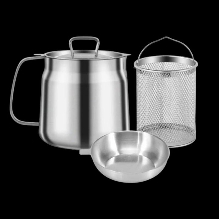 Deep Frying Pot Stainless Steel | Built-In Oil Strainer | Heat-Resistant Handle for Safe, Dishwasher-Safe Frying 2