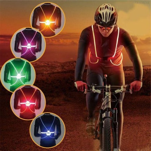 360 Reflective LED Flash Night Vest | 360° Visibility with Fiber Optic Lighting | 3 Light Modes, Water-Resistant, Adjustable Fit 7