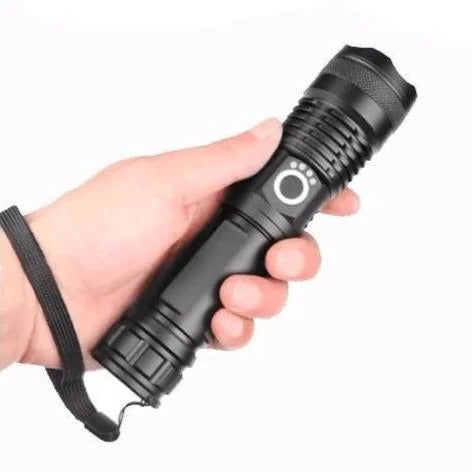 90,000 Lumens LED Flashlight | Telescopic Zoom, 3 Modes | Rechargeable, Impact-Resistant, IPX-6 Waterproof Aluminium Body 5