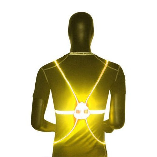 360 Reflective LED Flash Night Vest | 360° Visibility with Fiber Optic Lighting | 3 Light Modes, Water-Resistant, Adjustable Fit 3