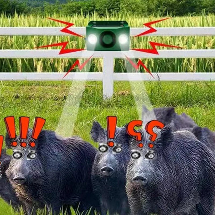 Solar Animal Deterrent Light Alarm Dual Spotlight Weatherproof 7