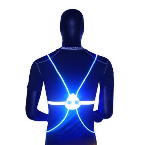 360 Reflective LED Flash Night Vest | 360° Visibility with Fiber Optic Lighting | 3 Light Modes, Water-Resistant, Adjustable Fit 2