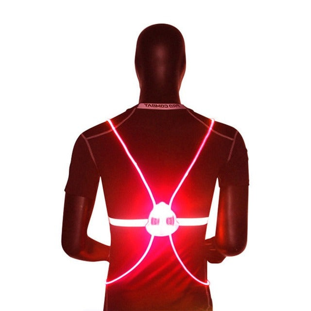 360 Reflective LED Flash Night Vest | 360° Visibility with Fiber Optic Lighting | 3 Light Modes, Water-Resistant, Adjustable Fit 1