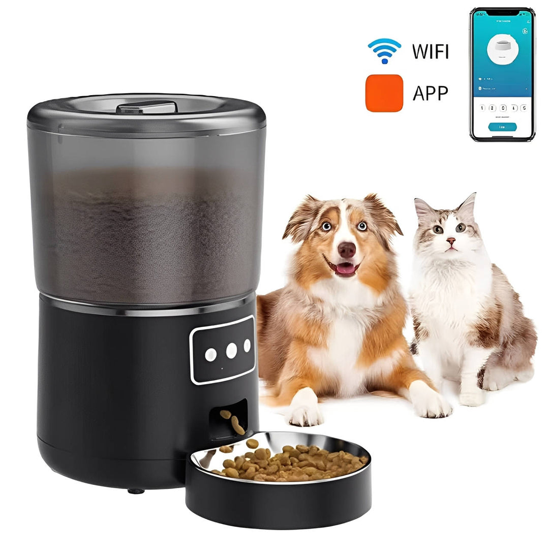 Automatic Pet Feeder Stainless Steel Bowl | Smartphone App Controlled Portion Dispenser | 17 Cup Capacity for Cats &amp; Dogs 1