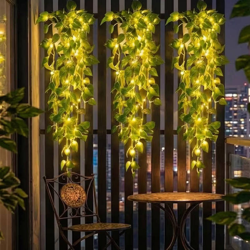 Artificial Hanging Vines with LED Lights | Flexible Copper Wire Stems, Silk Leaves | Zero Maintenance Indoor Outdoor Decor 4