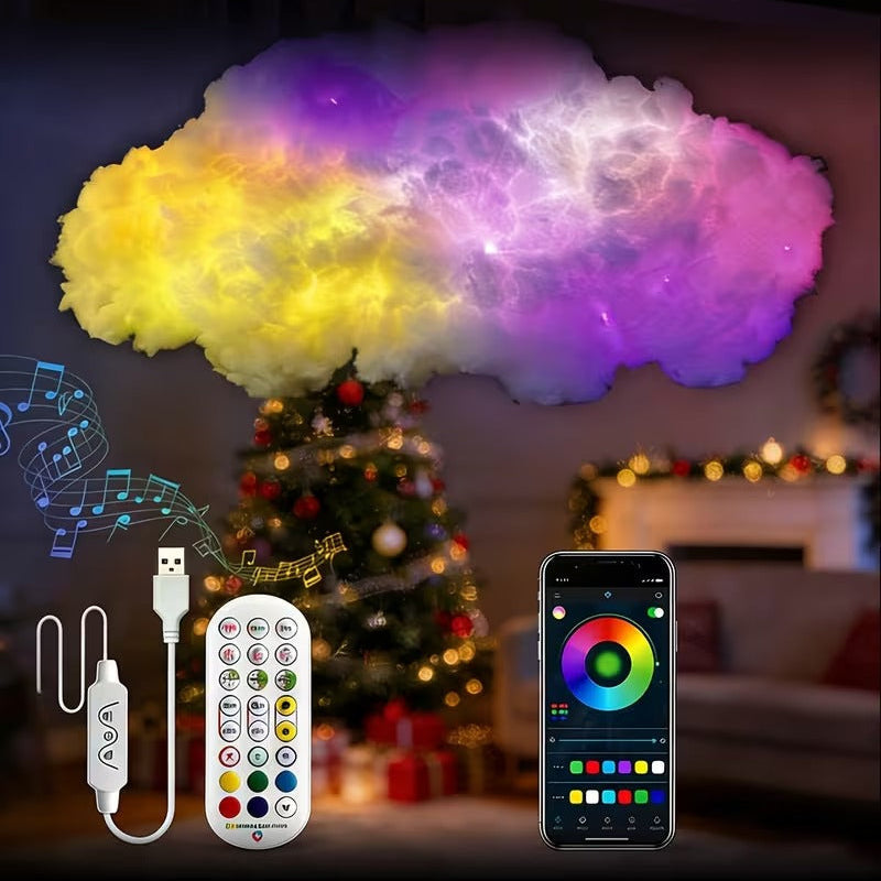 3D Cloud Night Light Colour Changing USB Powered Remote with Music Sync 5