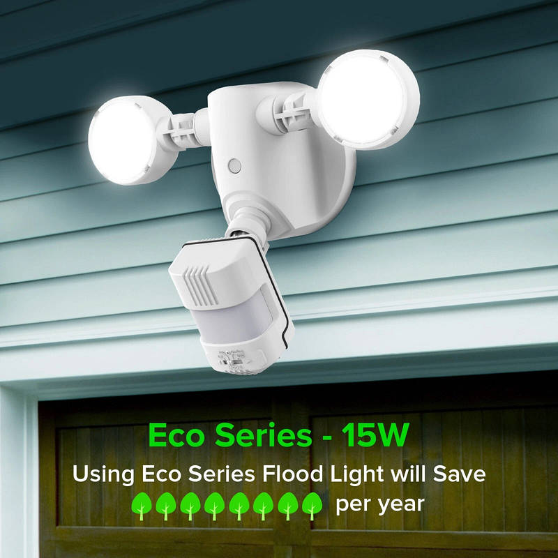 Motion Sensor LED Flood Light Ceramic Housing | 2000 Lumen 320 Degree Beam, 72ft Range | IP65 Weatherproof Security Light 2