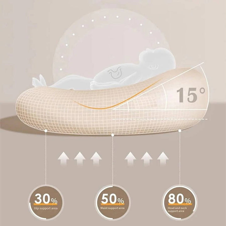 Baby Lounger Pillow Cotton | Contoured Support with Side Pocket and Carry Handles | Non Slip Breathable Nest for Naps 4