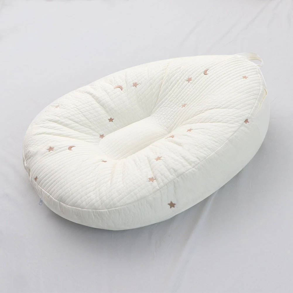 Baby Lounger Pillow Cotton | Contoured Support with Side Pocket and Carry Handles | Non Slip Breathable Nest for Naps 13