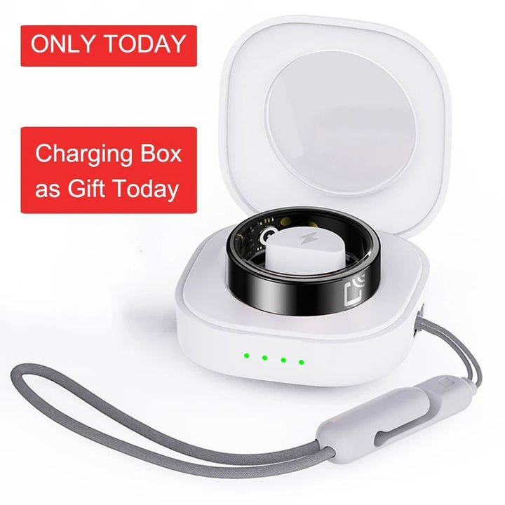 Ceramic Smart Ring with NFC Access Control | Heart Rate, Blood Pressure &amp; Oxygen Monitoring | IP68 Waterproof 7mm Design 8