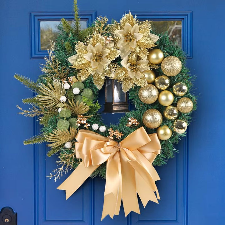 Christmas Wreath Pre-Lit LED Battery Operated Sturdy Frame with Large Bow 3