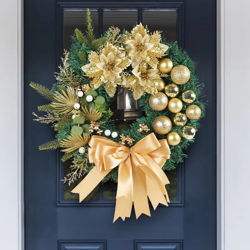 Christmas Wreath Pre-Lit LED Battery Operated Sturdy Frame with Large Bow 5