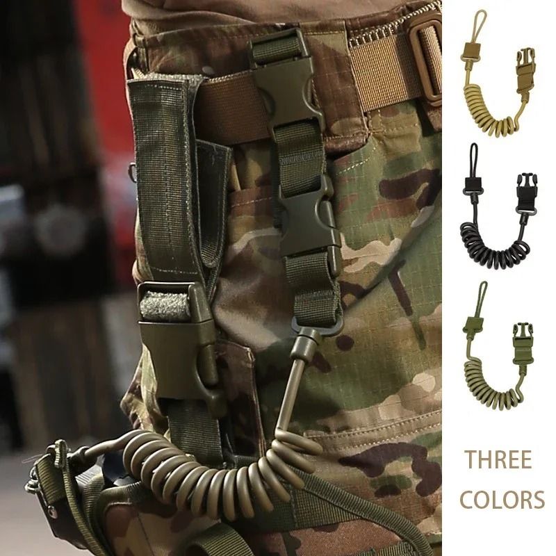 Tactical Coiled Sling Lanyard Pistol Rifle Strap 20 kg Load 1