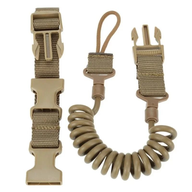 Tactical Coiled Sling Lanyard Pistol Rifle Strap 20 kg Load 2