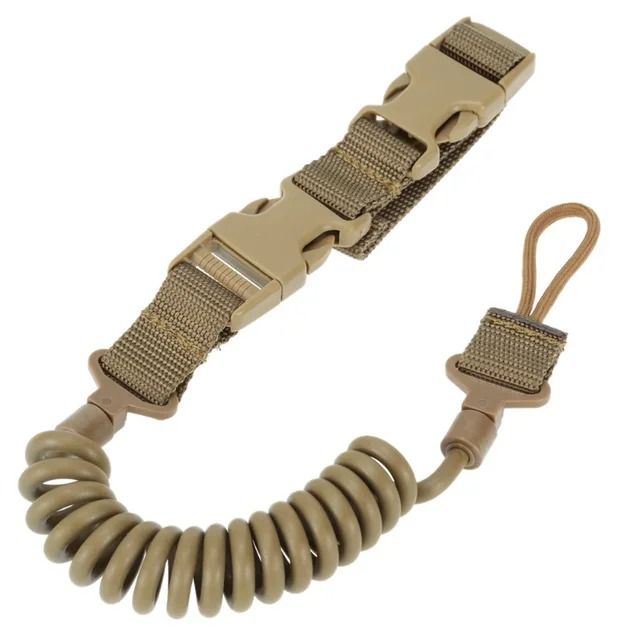 Tactical Coiled Sling Lanyard Pistol Rifle Strap 20 kg Load 7