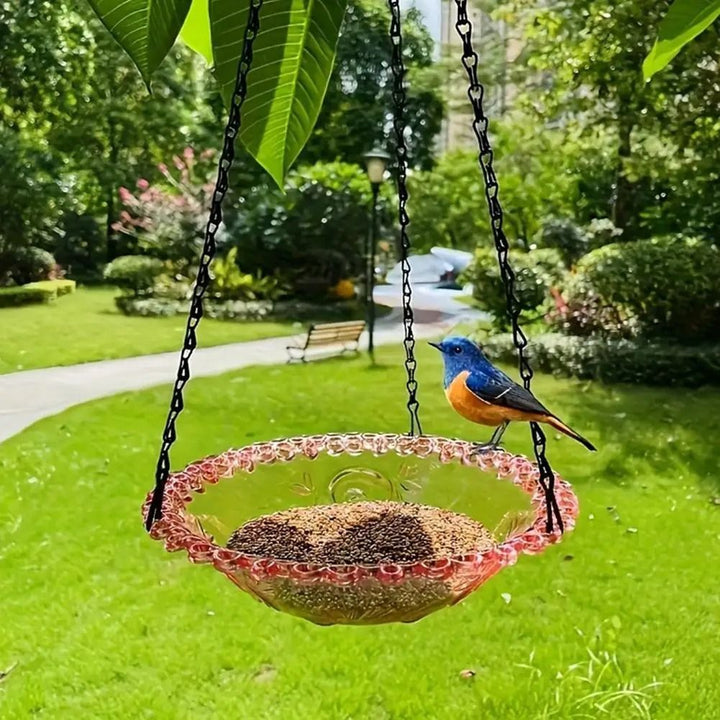 Hanging Bird Feeder for Garden and Patio | Holds Seeds, Nuts and Mixed Bird Food | Weather Resistant Outdoor Decoration 5