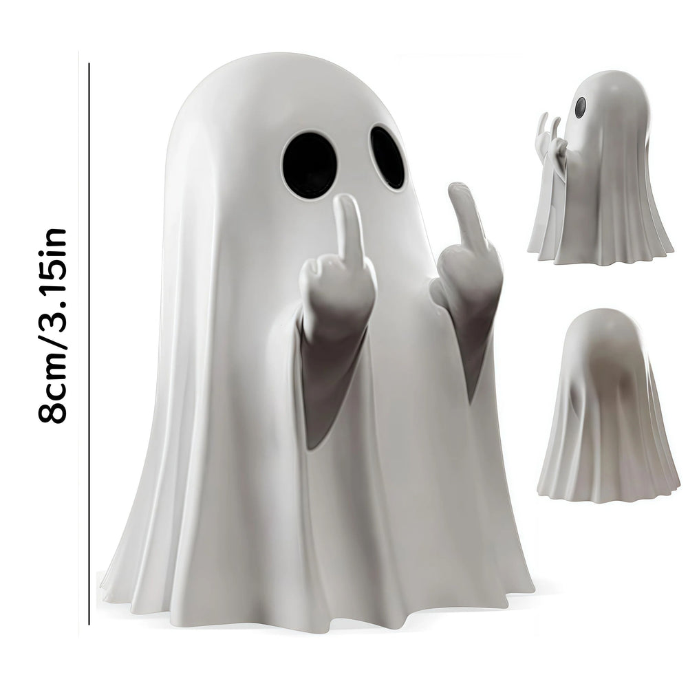Resin Ghost Statue Figurine | Cute Humorous Pose Design | Compact Table Decor for Halloween and Everyday Display 2