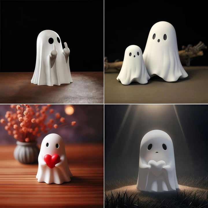 Resin Ghost Statue Figurine | Cute Humorous Pose Design | Compact Table Decor for Halloween and Everyday Display 5