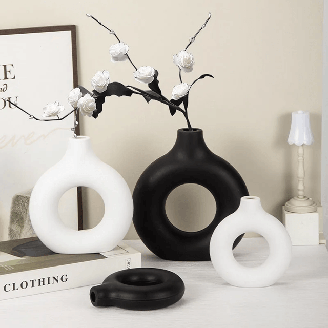 Scandinavian Donut Ring Flower Vase Matte Single Stem Holder 1