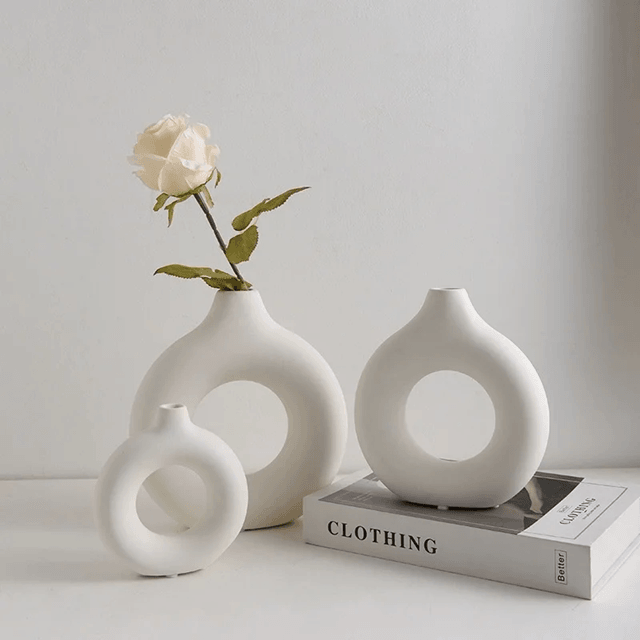 Scandinavian Donut Ring Flower Vase Matte Single Stem Holder 2