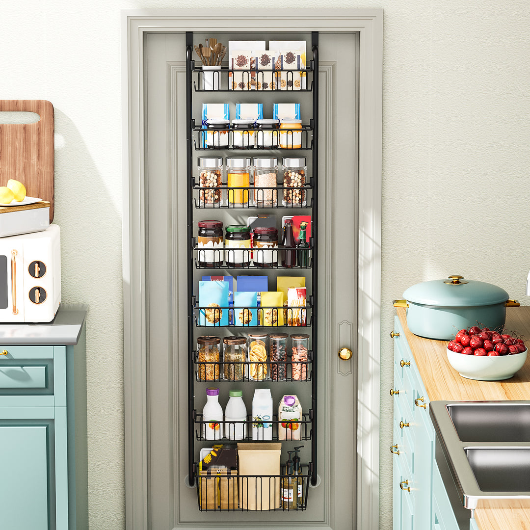 Door Hanging Storage Basket | Multi-Tier Punch Free Design | Space Saving Organiser for Bathroom, Kitchen &amp; Closet 1