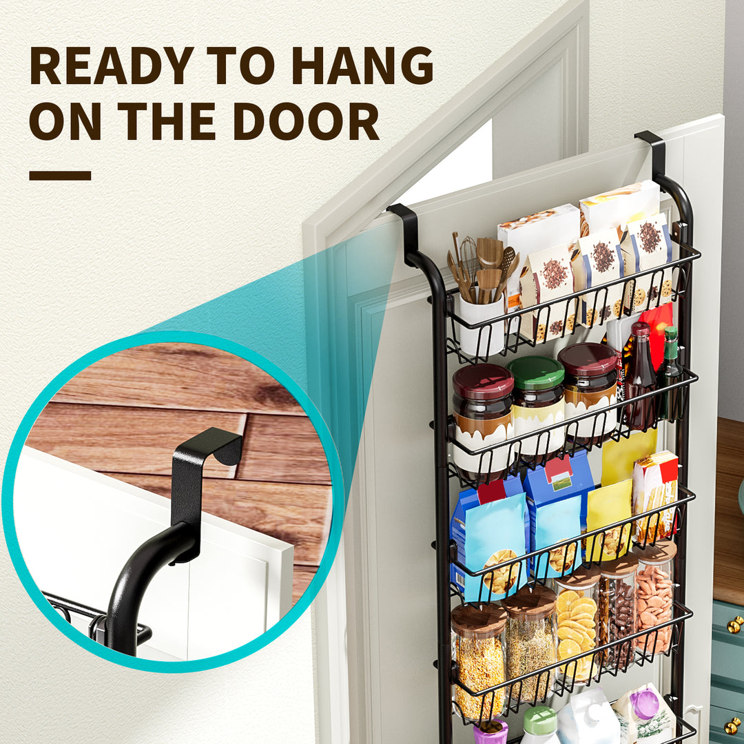 Door Hanging Storage Basket | Multi-Tier Punch Free Design | Space Saving Organiser for Bathroom, Kitchen &amp; Closet 2