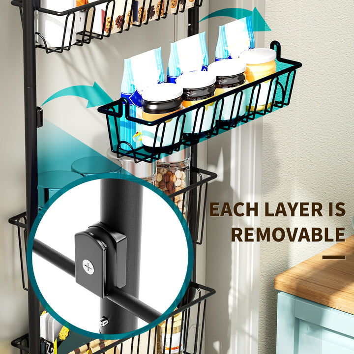 Door Hanging Storage Basket | Multi-Tier Punch Free Design | Space Saving Organiser for Bathroom, Kitchen &amp; Closet 4