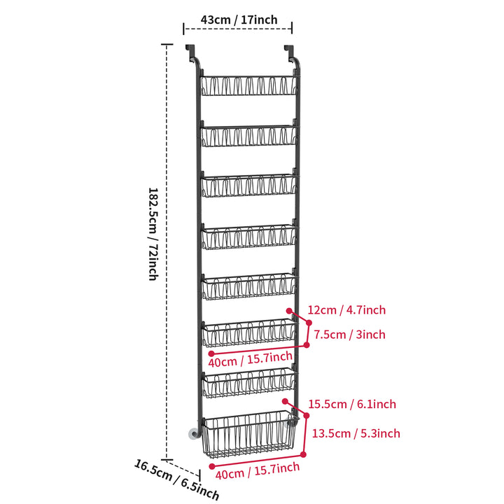 Door Hanging Storage Basket | Multi-Tier Punch Free Design | Space Saving Organiser for Bathroom, Kitchen &amp; Closet 8