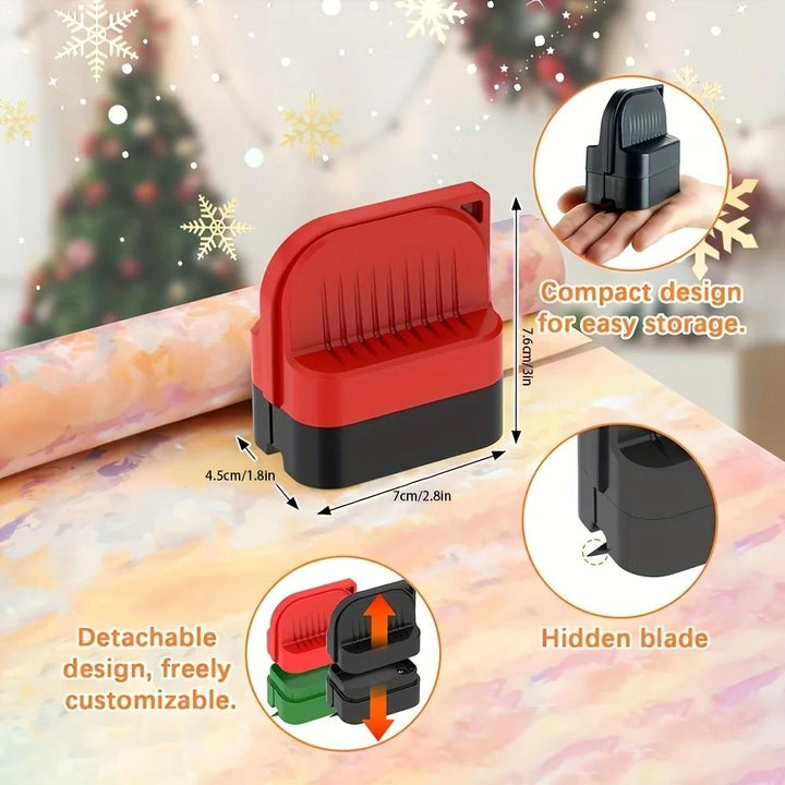 Gift Wrap Cutter Cylindrical Reusable Enclosed Blade with Clean Straight Cuts 7