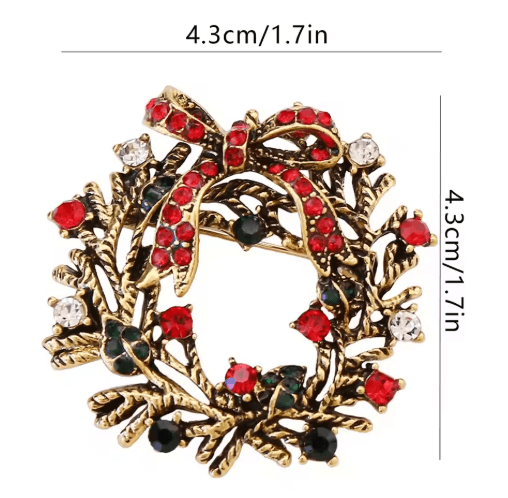 Vintage Brooch Pin Santa Claus Christmas Alloy Metal with Secure Backing 2