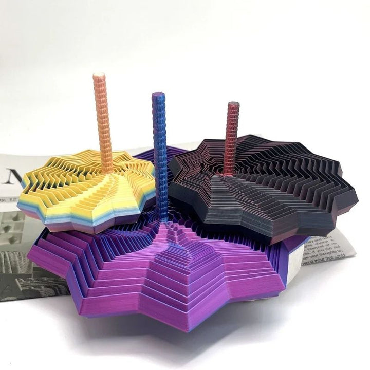 3D Spiral Fidget Toy | Expand-and-Spin Star Design, 3D-Printed Plastic | Stress Relief Desk Toy for Focus and Calm 1