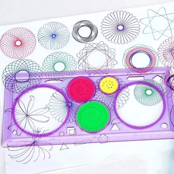 Multifunctional Drawing Ruler Plastic | Puzzle Shapes &amp; Measurement Marks | Accurate Tracing for Art, Maths and Design 5