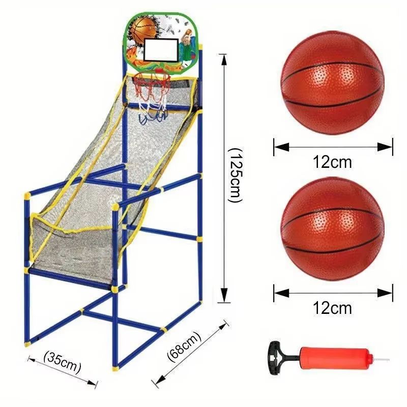 Family Basketball Game Set Arcade Kids Indoor Outdoor with Ball Pump 6