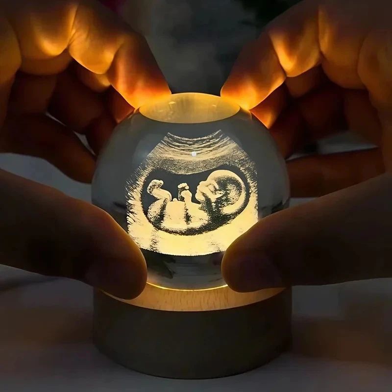 Engraved Crystal Ball Ultrasound Photo Optical Glass with Laser Engraving 1