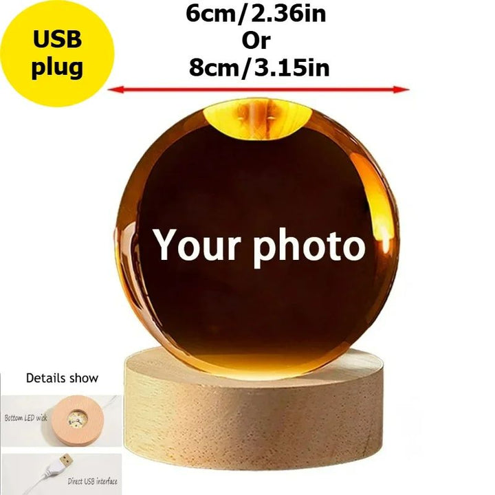 Engraved Crystal Ball Ultrasound Photo Optical Glass with Laser Engraving 4
