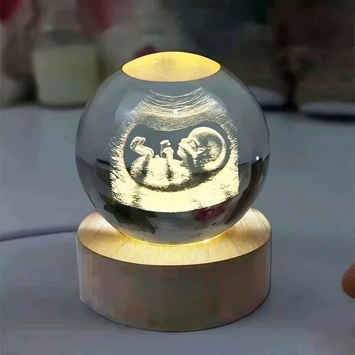Engraved Crystal Ball Ultrasound Photo Optical Glass with Laser Engraving 5