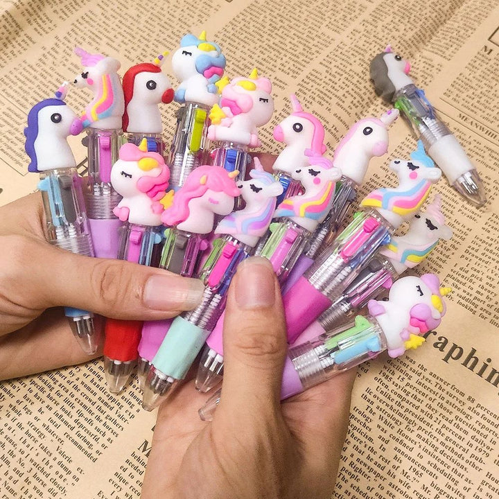 4-in-1 Ballpoint Pen Set Unicorn Compact Lightweight with 4 Ink Colours 1