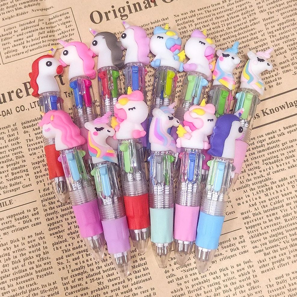 4-in-1 Ballpoint Pen Set Unicorn Compact Lightweight with 4 Ink Colours 2