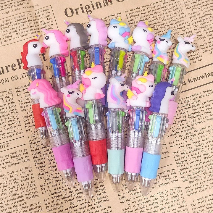 4-in-1 Ballpoint Pen Set Unicorn Compact Lightweight with 4 Ink Colours 2